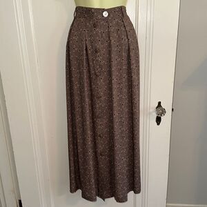 Vtg 80s/90s United Colors of‎ Benetton tan/taupe/brown circles full midi skirt